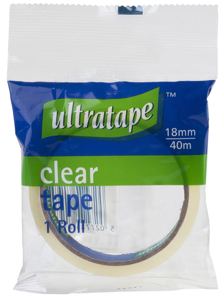 Ultratape Rt0322-1840 Clear Tape 18mm X 40M