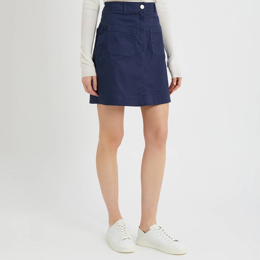 Navy Chino Mini Skirt