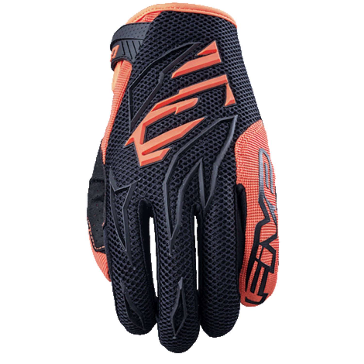 Five MXF3 Kid Gloves Black Orange Size L