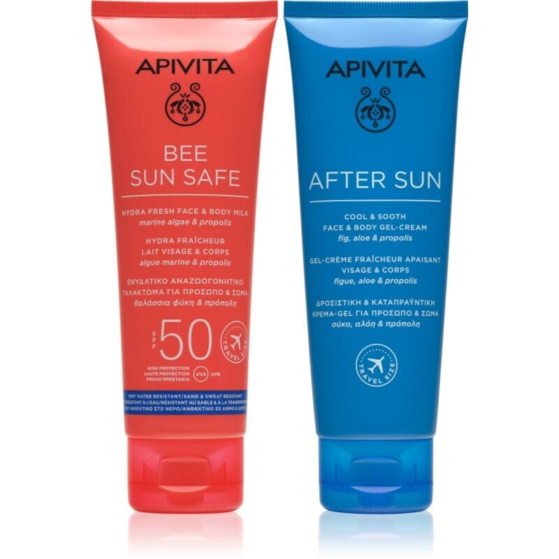 Apivita Bee Sun Safe Beach Essentials gift set for tanning SPF 50