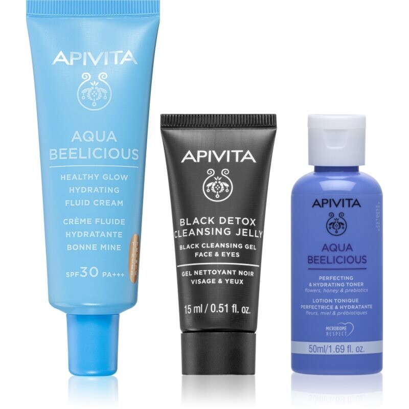 Apivita Aqua Beelicious Hydrating & Natural Coverage Routine Set skin care set with moisturising effect