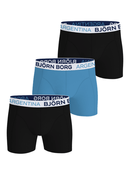 Björn Borg Cotton Stretch Boxers Argentina 3-pack Black, L