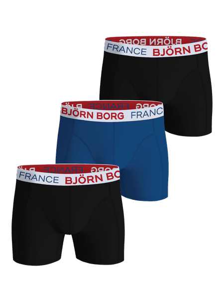 Björn Borg Cotton Stretch Boxers France 3-pack Black, L