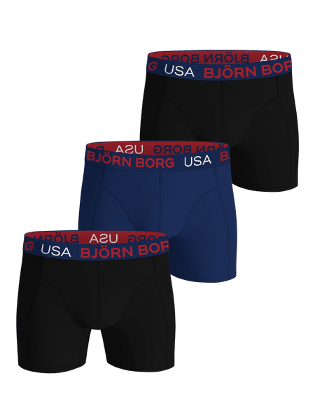 Björn Borg Cotton Stretch Boxers Usa 3-pack Black, L