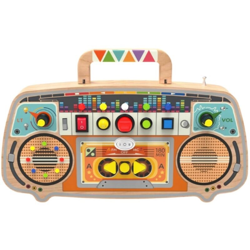 2Kids Toys Activity Board Wooden FM Radio activity toy 12m+ 1 pc