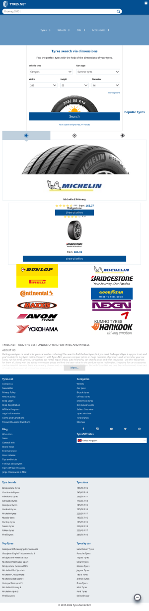 TYRES.NET website appearance